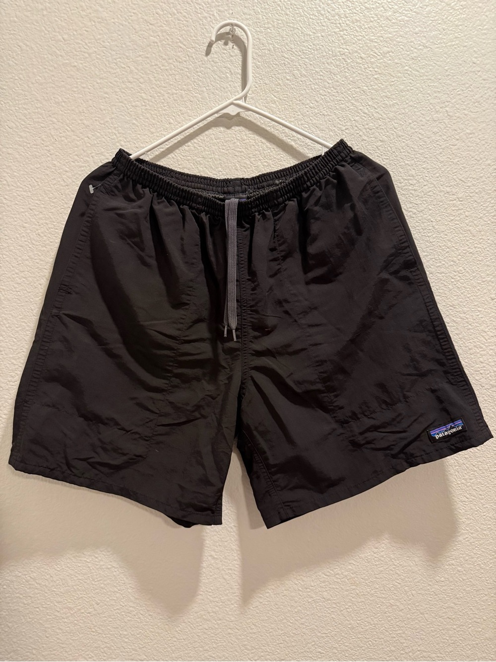 Patagonia Black Athletic Shorts with Drawcord